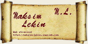 Maksim Lekin vizit kartica